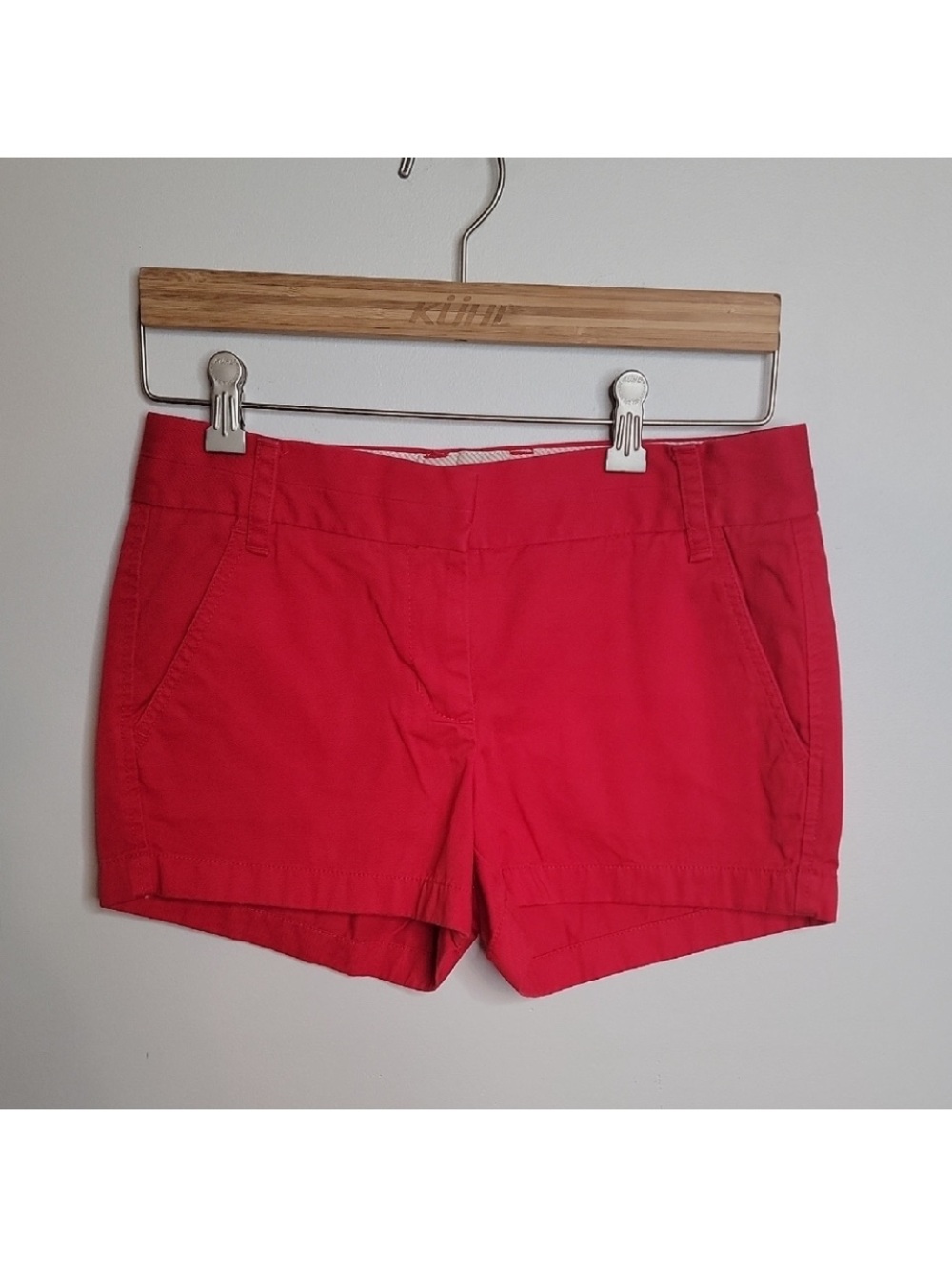 J. Crew Red Bermudas Vibrant Cotton Blend